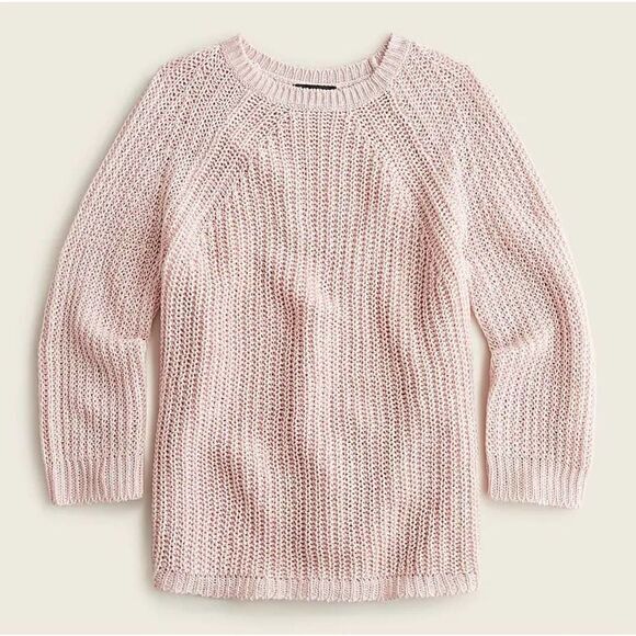 J.‎ Crew relaxed-fit 100% linen beach sweater, Pink, XS - Picture 1 of 11